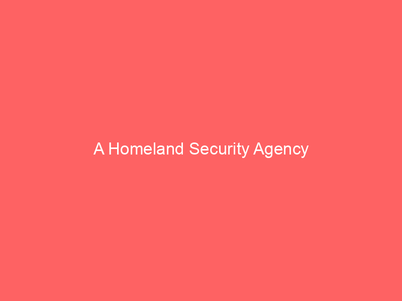 A Homeland Security Agency
